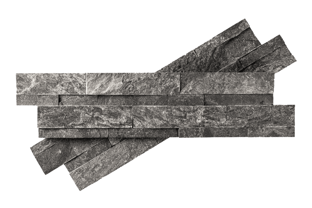 3D мозаика из камня RKS SLATE Кварцит Monsoon Black Rockface