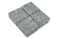 Гранитная брусчатка RKS SLATE Grey Pearl, пиленая 100х100 мм на дорожке | Купить гранитную брусчатку в Новосибирске | Мощение, ландшафтный дизайн