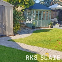 RKS Slate Sandstone Belgian Grey 100х100 мм. Прочная тротуарная плитка и плитка для пола из натурального песчаника. Лучшая цена на плитку из камня песчаник