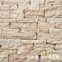 Натуральный камень для фасада RKS SLATE Mint Fossils Sandstone Strips