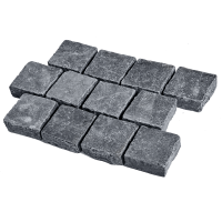 Состаренная брусчатка RKS Slate Temple Belgian Black Limestone 100х100 мм. Прочная тротуарная плитка и плитка для пола из натурального известняка. Лучшая цена на плитку из камня известняк